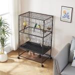 Large Black Bird Cage with Rolling Stand