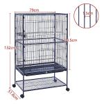 Large Black Bird Cage with Rolling Stand