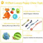 Kapetgo 10-Pack Interactive Rope Toys for Puppies