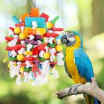 Colorful Wooden Bird Chewing Toys for Parrots