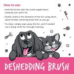 Bugalugs Gentle Deshedding Brush for Pets