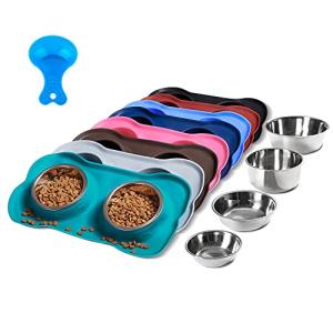 Stainless Steel Dog Bowls with Non-Skid Mat
