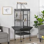 Large Open Top Bird Cage with Rolling Wheels