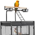 Large Open Top Bird Cage with Rolling Wheels