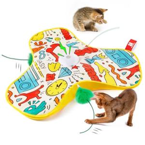 Interactive Rechargeable Feather Wand Toy for Cats