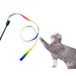 Colorful Cat Teaser Wand Set with Ribbons