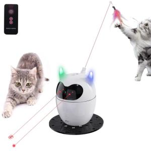 Rechargeable Interactive Rotating Cat Toy with Remote