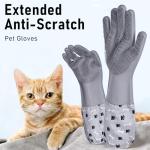 Extra Long Pet Grooming Gloves for Cats and Dogs