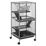 PawHut Small Animal Cage with Wheels and Hammock