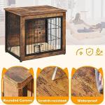 Indoor Dog Crate Furniture End Table with Cushion
