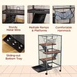 PawHut Small Animal Cage with Wheels and Hammock