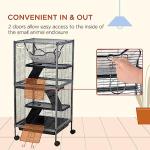 PawHut Small Animal Cage with Wheels and Hammock