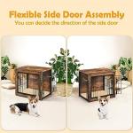 Indoor Dog Crate Furniture End Table with Cushion