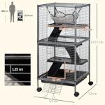 PawHut Small Animal Cage with Wheels and Hammock