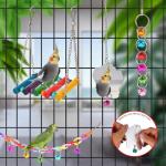 9-Piece Wooden Bird Toy Set for Parakeets