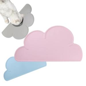 VinPam Anti-Slip Cloud Cat Feeding Mat, Pink