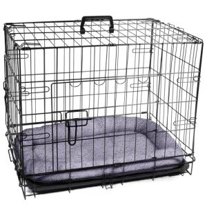 Small Metal Dog Crate with Tray and Bed