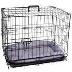 Small Metal Dog Crate with Tray and Bed