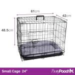 Small Metal Dog Crate with Tray and Bed