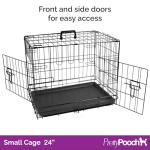 Small Metal Dog Crate with Tray and Bed