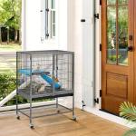 Yaheetech 85cm Metal Pet Cage with Rolling Stand