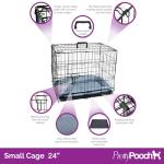 Small Metal Dog Crate with Tray and Bed