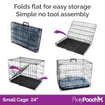 Small Metal Dog Crate with Tray and Bed