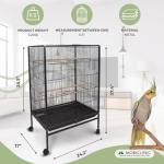 Large Bird Cage with Wheels and Removable Tray