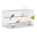 Sturdy 18-Inch Metal Bird Cage with Perches