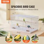 Sturdy 18-Inch Metal Bird Cage with Perches
