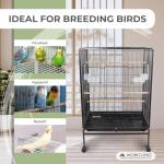 Large Bird Cage with Wheels and Removable Tray