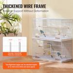 Sturdy 18-Inch Metal Bird Cage with Perches
