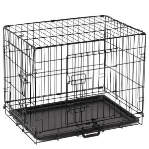 Small Dog Crate with Dual Doors and Tray