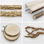 9 PCS Natural Wood Bird Perches Set
