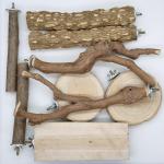 9 PCS Natural Wood Bird Perches Set