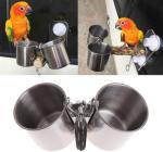 Stainless Steel Bird Feeding Cups for Cages
