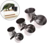 Stainless Steel Bird Feeding Cups for Cages