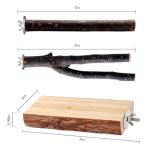 Multi-Branch Wooden Perch Toy for Birds