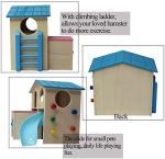 Blue Wooden Hamster Hideout with Climbing Slide