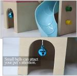 Blue Wooden Hamster Hideout with Climbing Slide