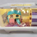 Blue Wooden Hamster Hideout with Climbing Slide
