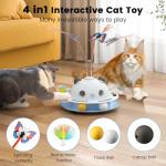 4-in-1 Interactive Cat Toy with Feathers and Catnip