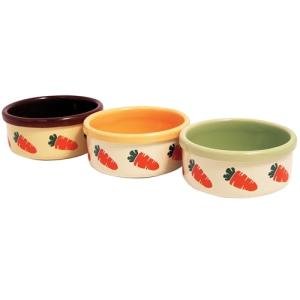 Carrot Design Stoneware Pet Bowl for Small Animals