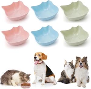 Non-Slip 6 Piece Cat Bowl Set in Colors