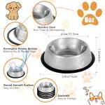 4 Pack Stainless Steel Non-Slip Pet Bowls