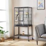 Large Metal Bird Cage with Stand and Wheels