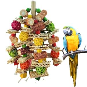 Colorful Hanging Bird Toy for Large Parrots