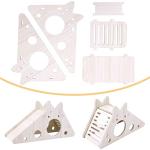 TIESOME Wooden Hamster House with Ladder and Slide