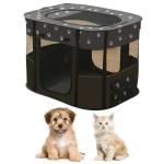 Portable Pet Playpen & Soft Dog Crate, Black
