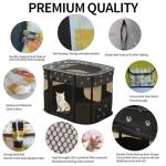Portable Pet Playpen & Soft Dog Crate, Black